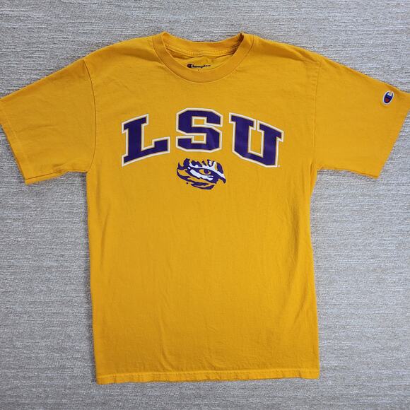 Champion LSU Tigers Gold T-Shirt Unisex Small Eye of the Tiger Graphic Tee - Picture 2 of 10